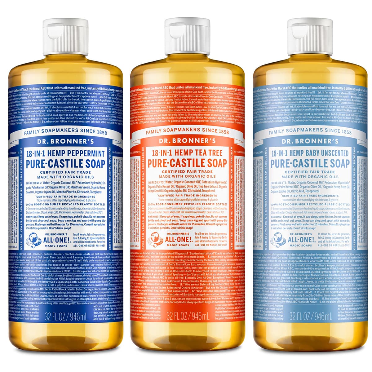 Dr. Bronner Pure Castille Liquid Soap - 946ml