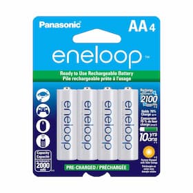 4 Eneloop AA NiMH Rechargeable Batteries