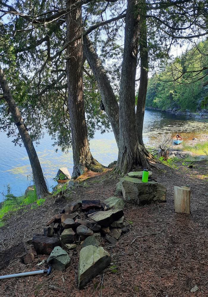 Campsite along the water.