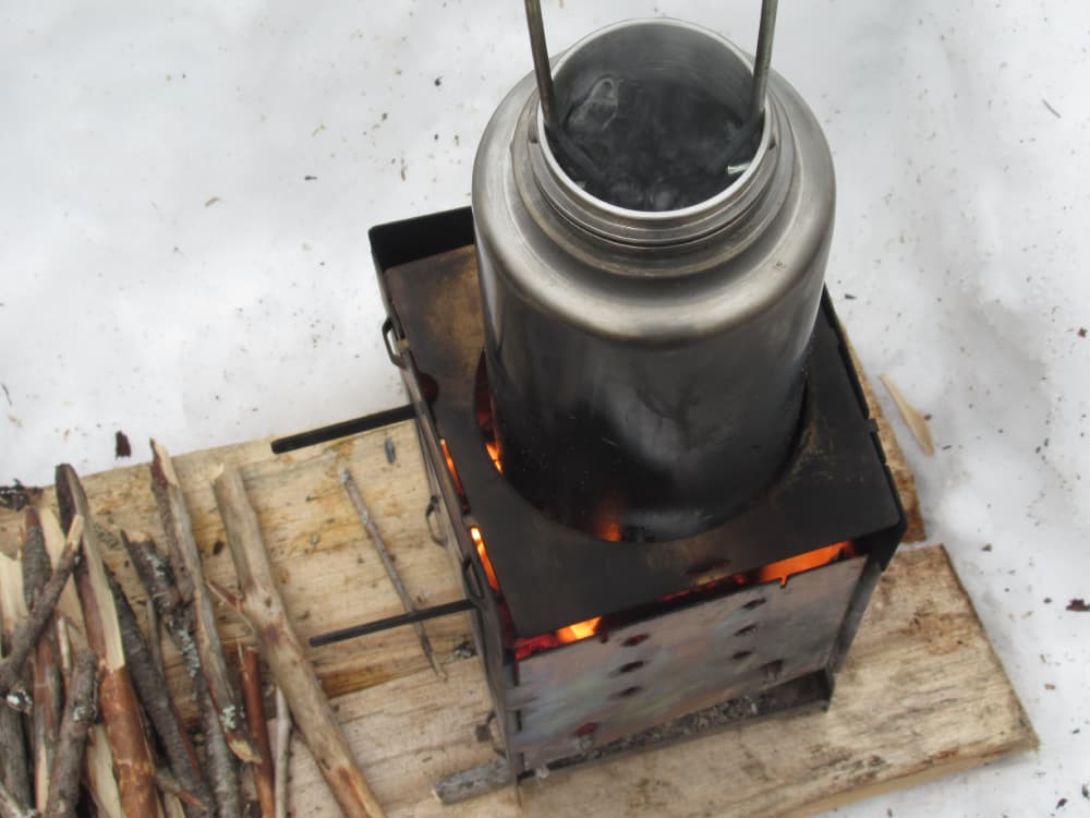 Boiling Water on Firebox Stove
