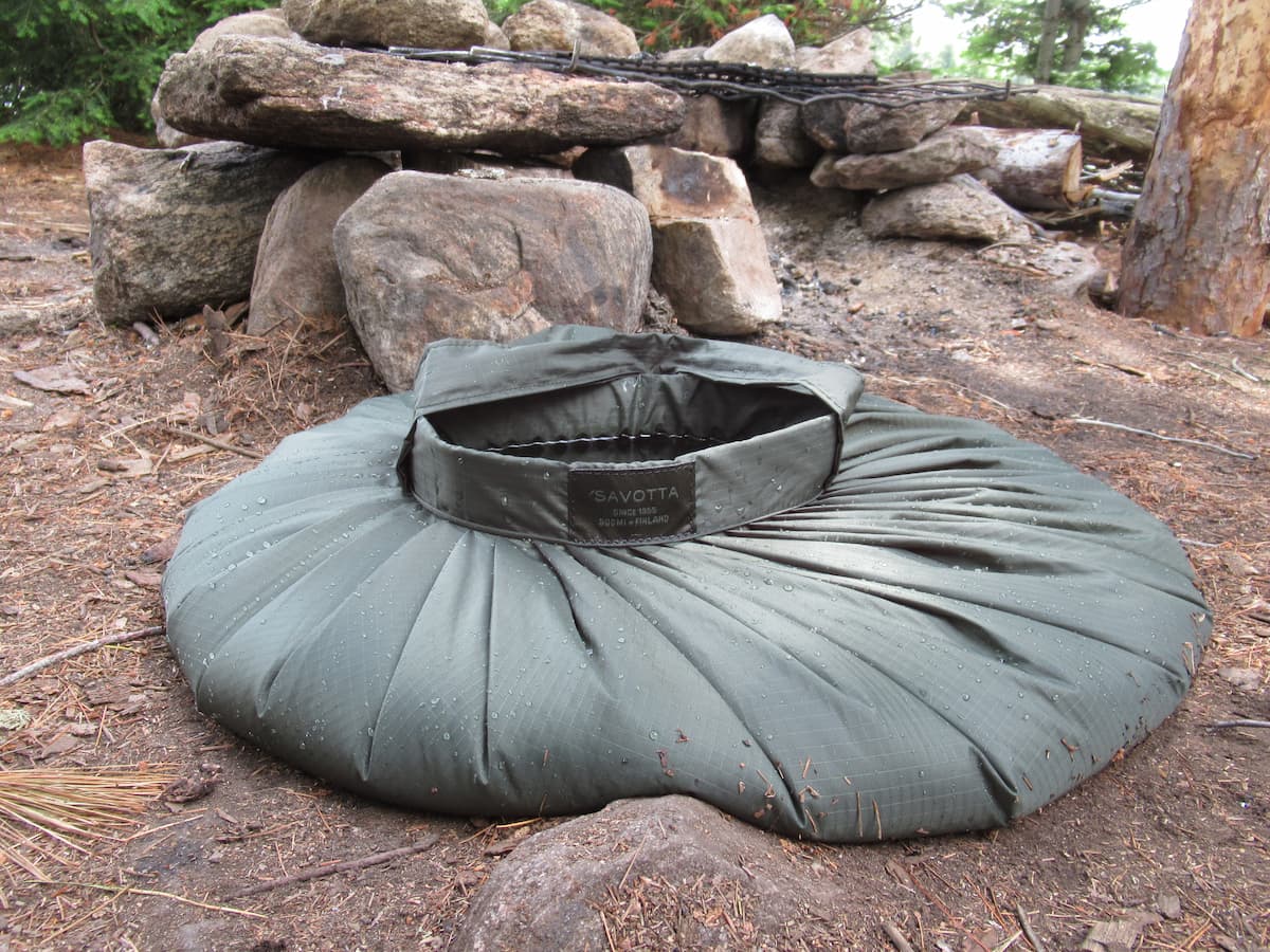 Savotta Water Carrying Bag at a Camp Site